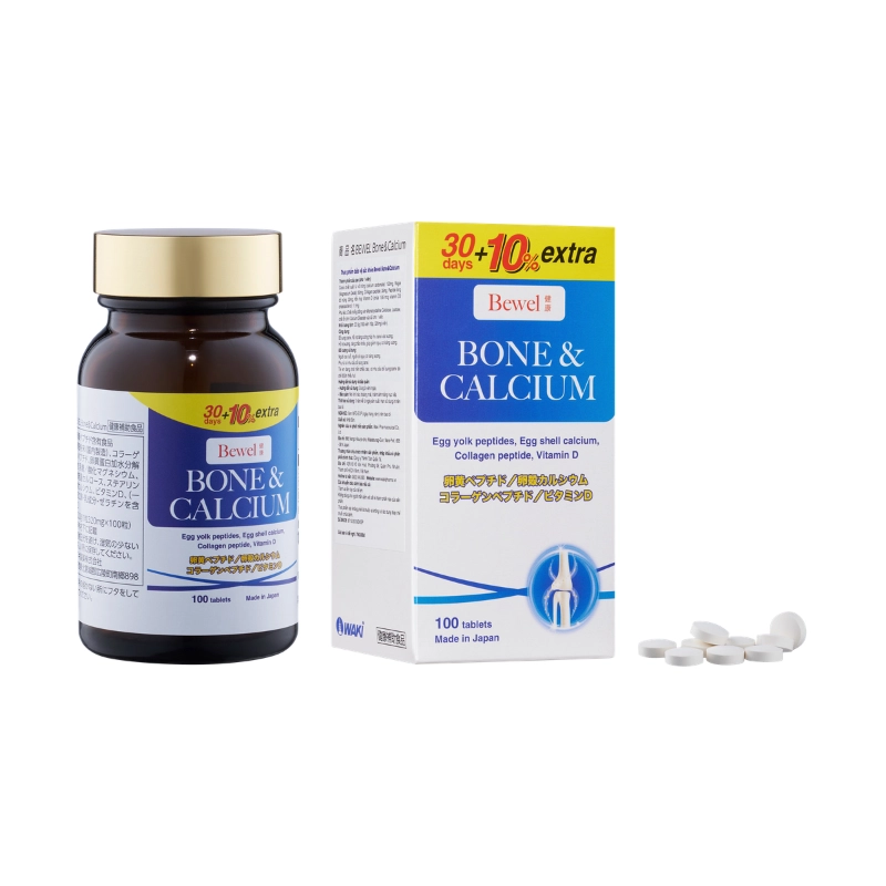 Combo 2 Viên uống hỗ trợ xương và tăng chiều cao Waki Bewel Bone & Calcium - 100 viên