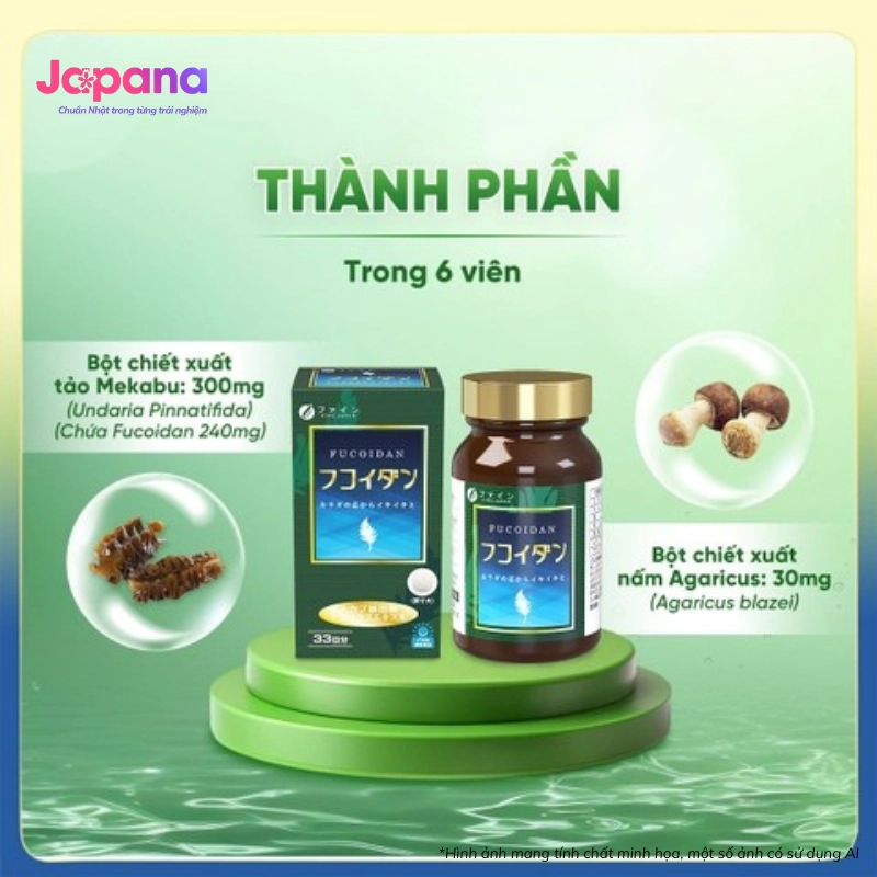 Viên uống bảo vệ sức khỏe Fine Japan Fucoidan 198 viên