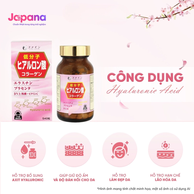 Viên uống bảo vệ sức khỏe Fine Japan Hyaluronic Acid 540 viên