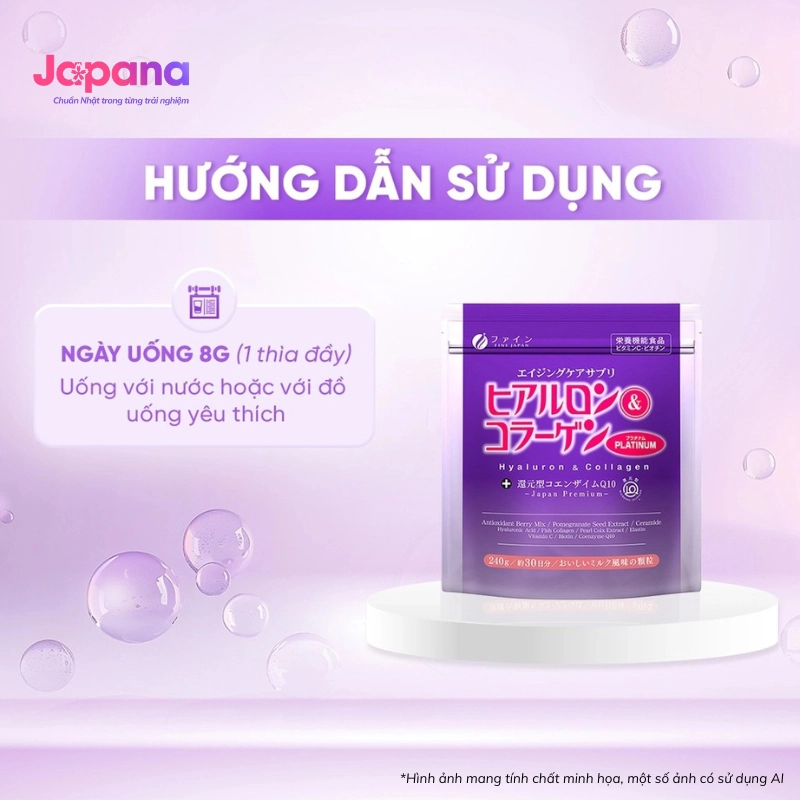 Bột uống làm đẹp da Fine Japan Hyaluron & Collagen + Q10 Platium 240gr