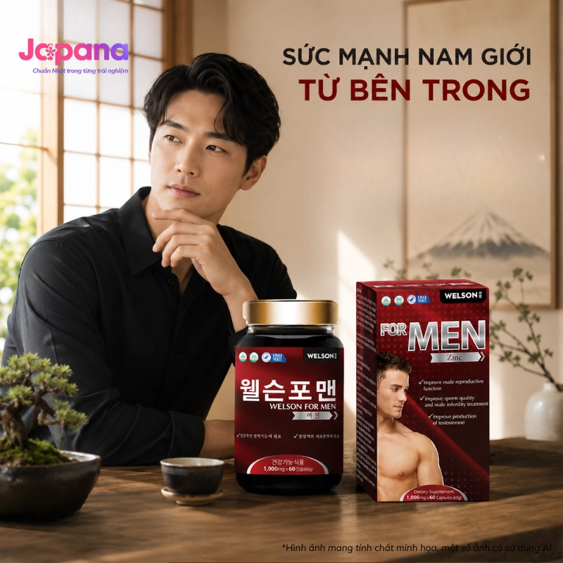 Combo 2 Viên uống hỗ trợ tăng cường sinh lý nam Testosterone Welson For Men 60 viên