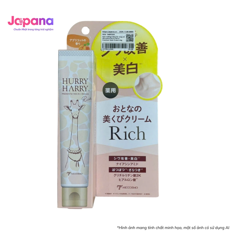Kem dưỡng trắng da vùng cổ Miccosmo Hurry Harry Premium Neck Cream 40g