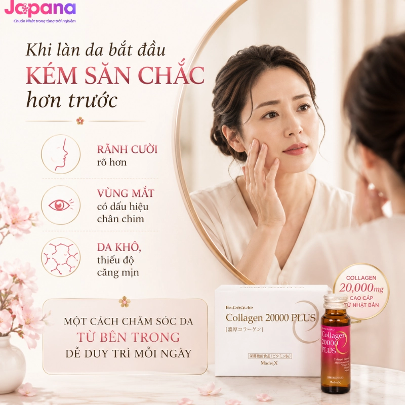 Nước uống đẹp da Collagen 20000mg Plus (Hộp 10 chai x 50ml)