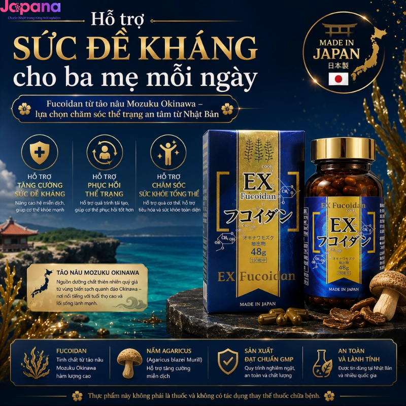 Viên uống hỗ trợ điều trị ung thư Fucoidan Okinawa Kanehide Bio EX 323mg - 150 viên