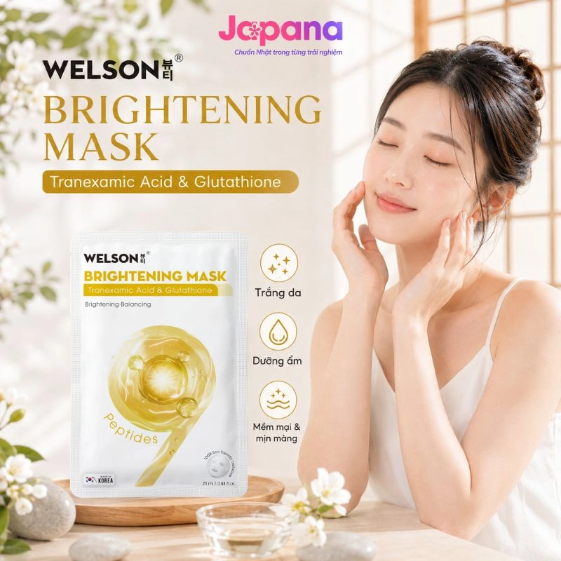 Mặt nạ dưỡng trắng da Welson Brightening Mask 10 miếng