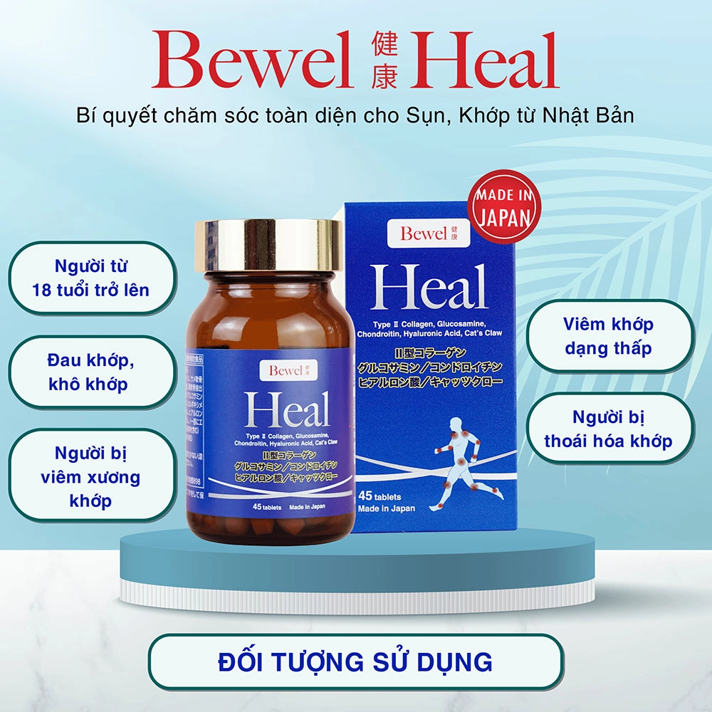 Combo 2 Viên uống bồi bổ sụn khớp Waki Bewel Heal 45 viên