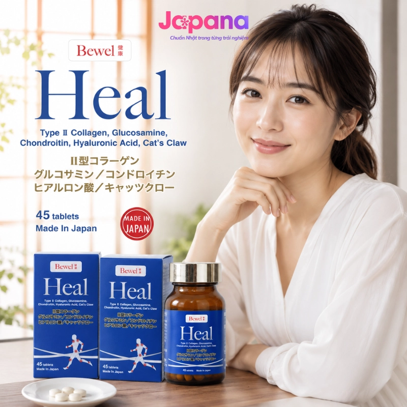 Combo 2 Viên uống bồi bổ sụn khớp Waki Bewel Heal 45 viên