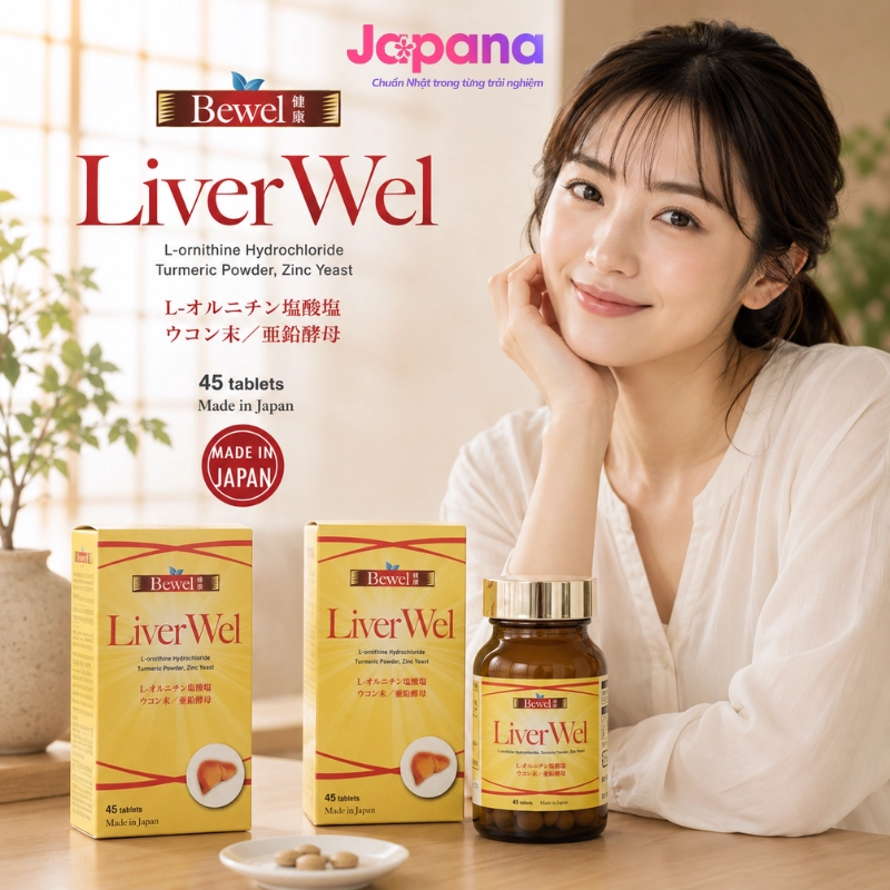 Combo 2 Viên uống bồi bổ, giải độc gan Waki Bewel Liverwel 45 viên