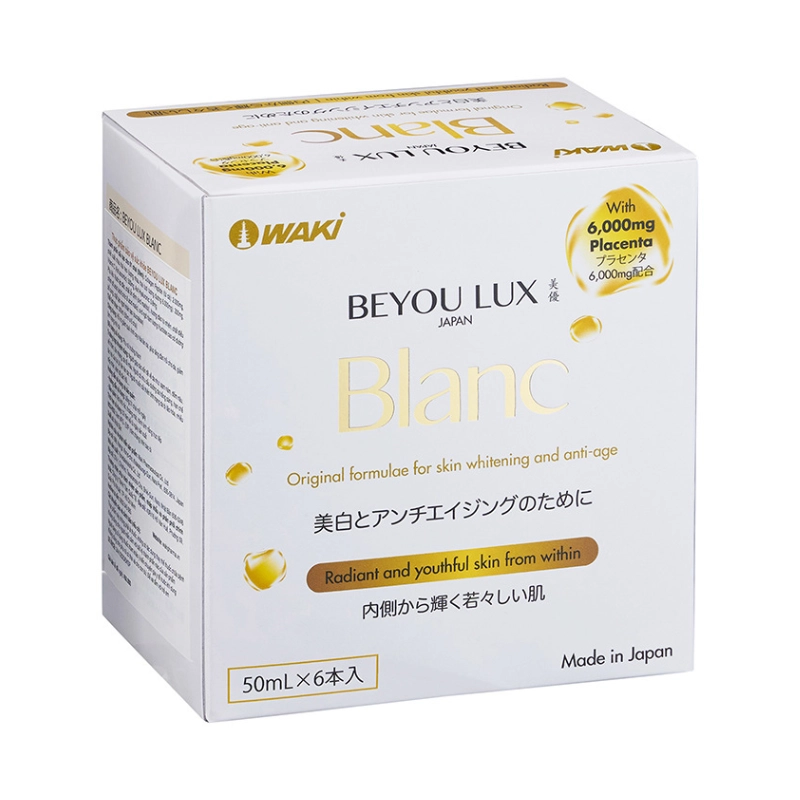 Combo 2 Nước uống Placenta & Collagen 2in1 Beyou Lux Blanc - Hộp 6 chai x 50ml - Date 09/2027