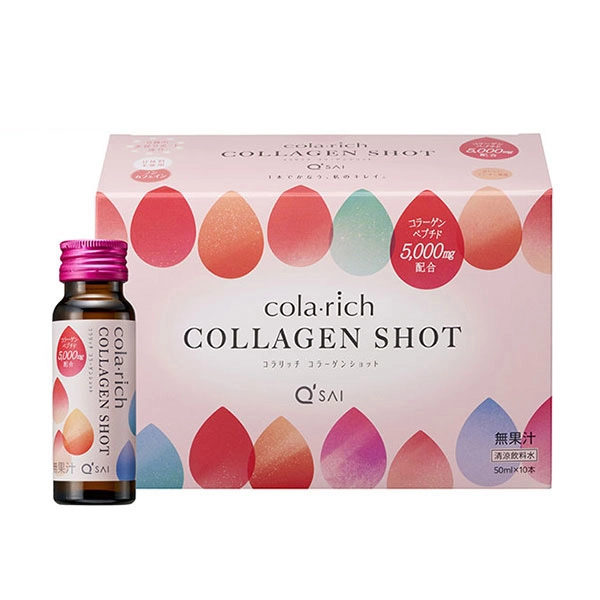 Nước uống Collagen Cola Rich shot Q'sai - Hộp 10 chai x 50ml