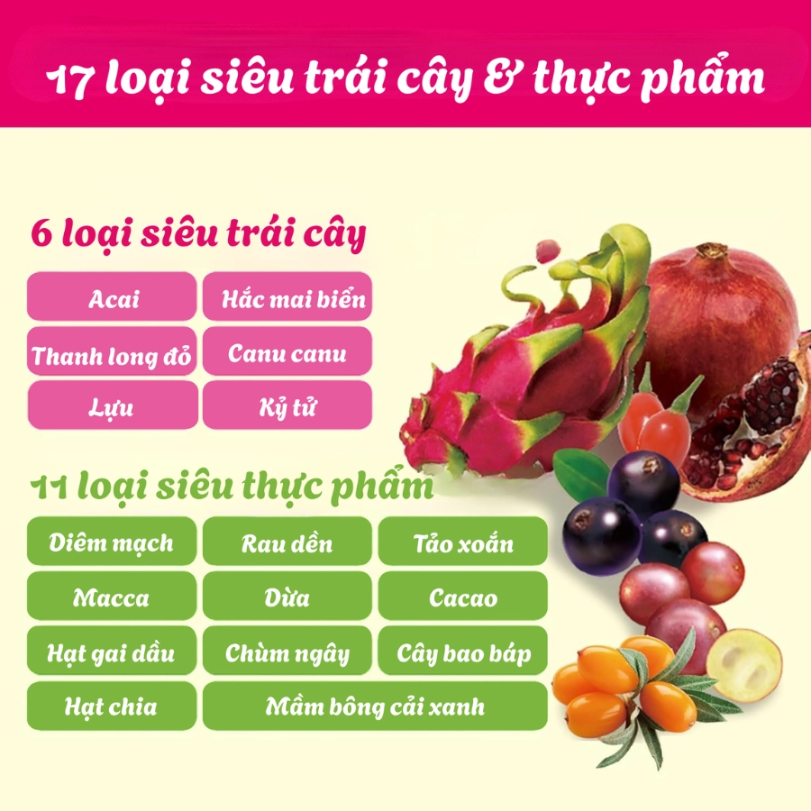 Bột uống nước ép trái cây xanh Nihon Yakken Super Fruit Green Juice Diet 30 gói