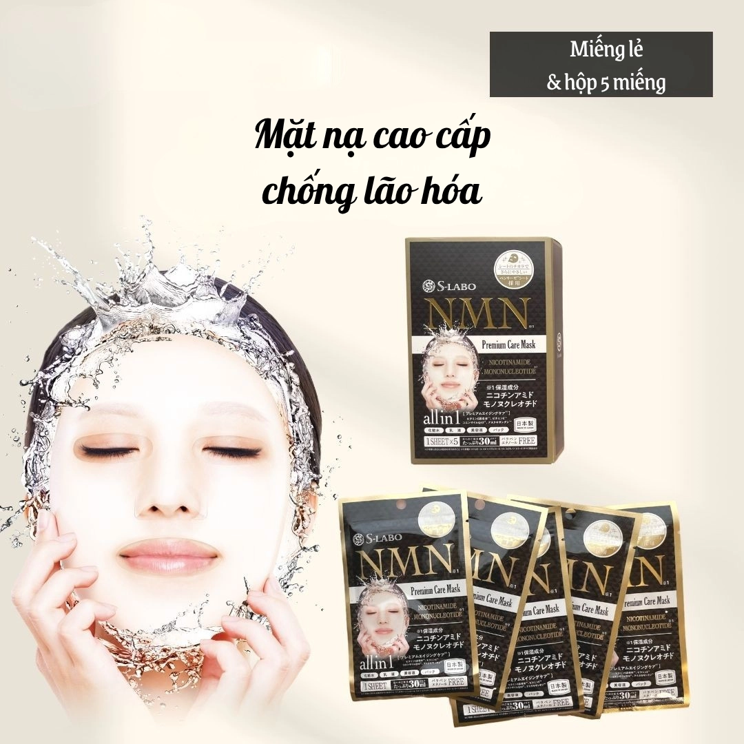 Mặt nạ dưỡng ẩm chống lão hóa S-LABO NMN Face Mask 5 miếng