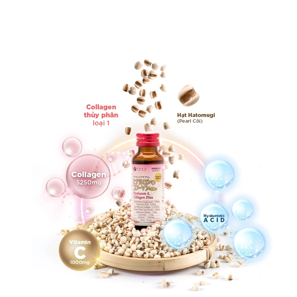 Nước uống Collagen & Hyaluron Fine Japan Plus 5.250mg - 2 chai x 50ml