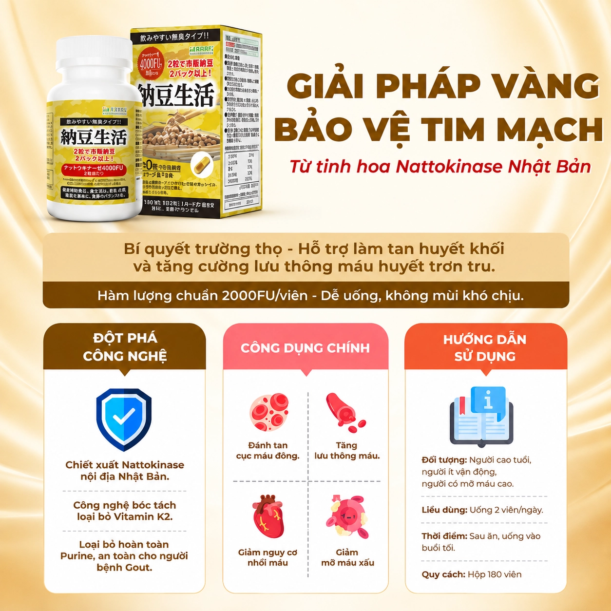 Viên uống hỗ trợ điều trị tai biến iSDG Nattokinase 4000FU 180 viên