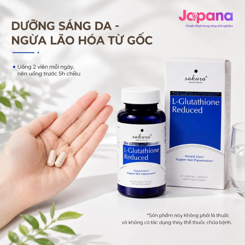 l glutathione trắng da Viên Uống Sakura L-Glutathione Reduced (60 Viên) size:1 g