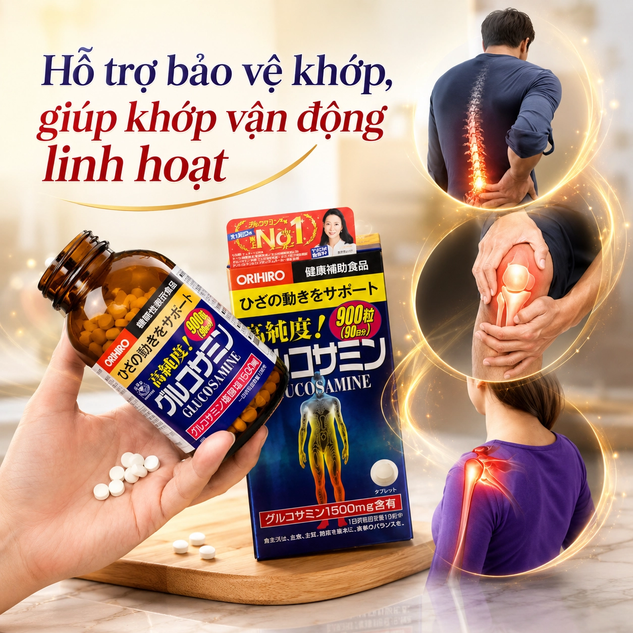 Viên uống bổ xương khớp Orihiro Glucosamine 900 viên