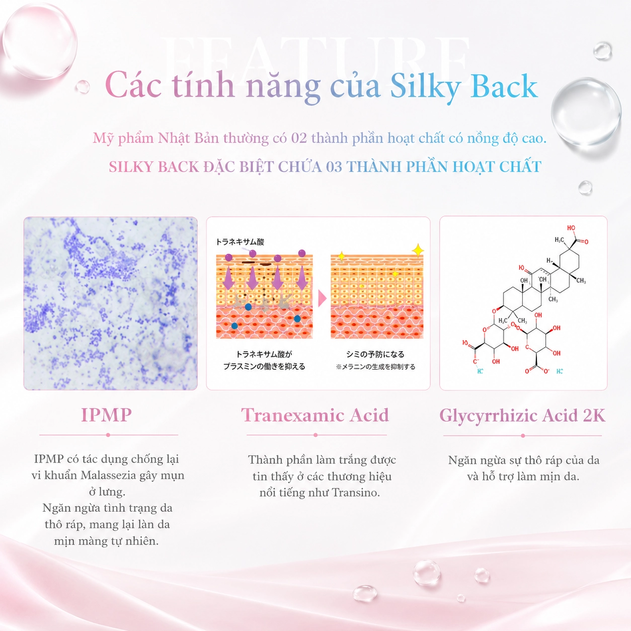 Gel làm sáng da, giảm mụn lưng Carico Silky Back Whitening & Acne Care Gel 100g