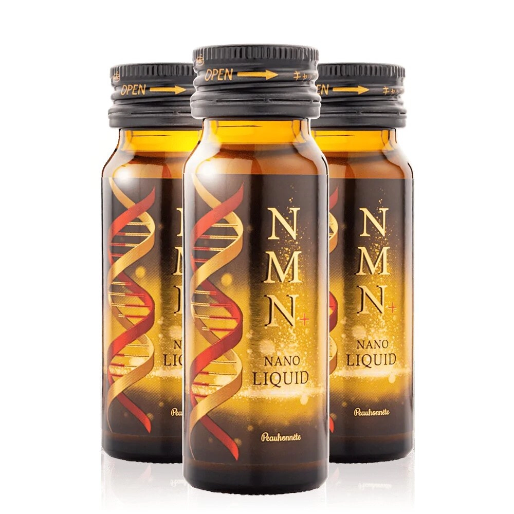 Nước uống trẻ hóa da Peauhonnete NMN+ Nano Liquid 12000 - Hộp 12 chai x 30ml - Date 12/2026