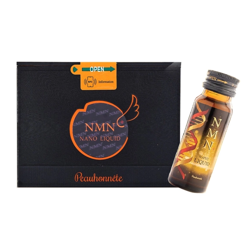 Nước uống trẻ hóa da Peauhonnete NMN+ Nano Liquid 12000 - Hộp 12 chai x 30ml - Date 12/2026