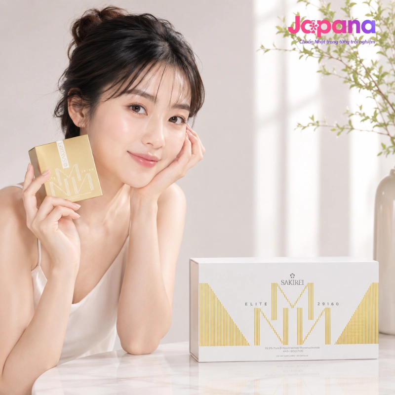 Viên uống giúp làm đẹp da, chống lão hóa Sakirei Elite NMN 29160 Nhật Bản 90 viên (Date 10/2028)