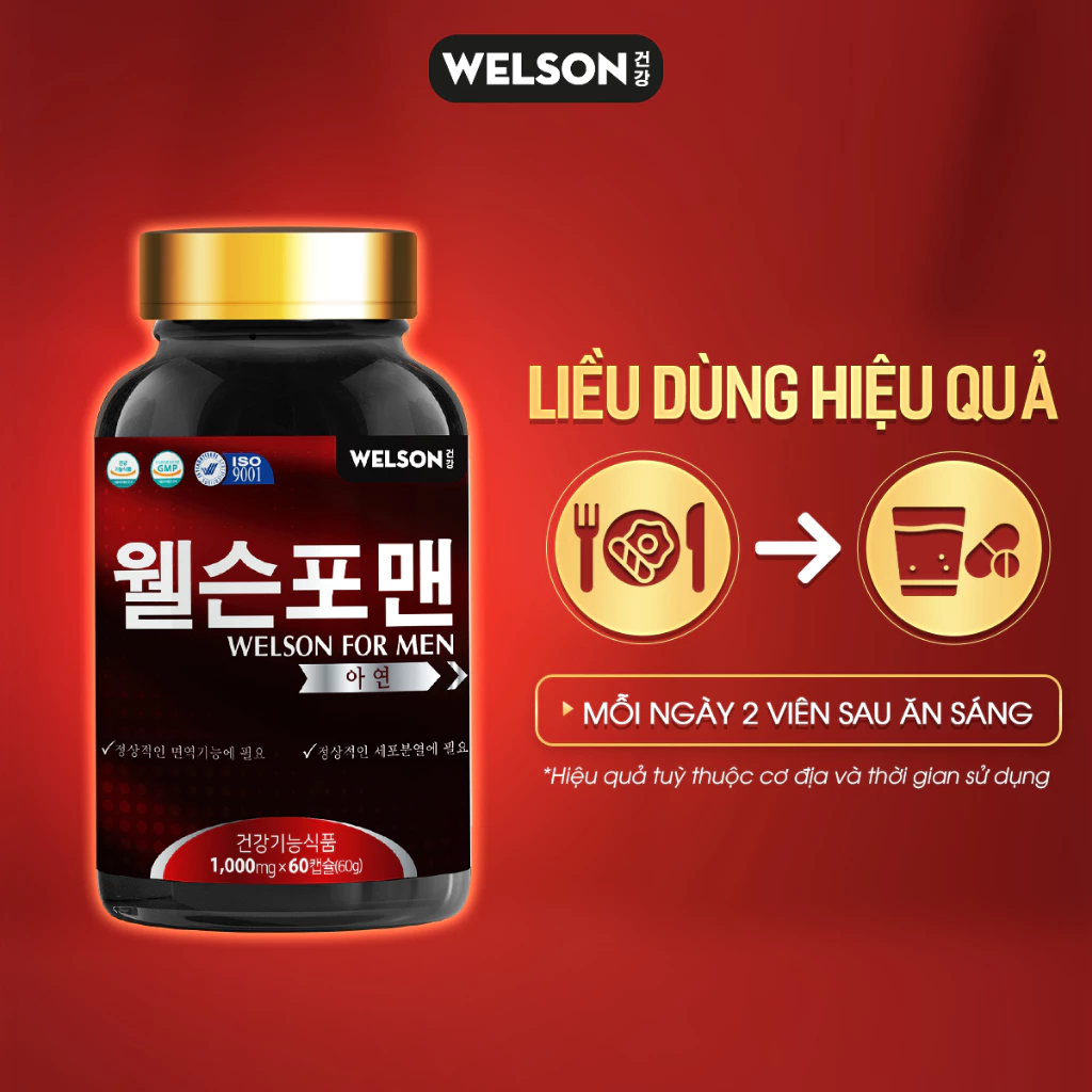 Viên uống hỗ trợ tăng cường sinh lý nam Testosterone Welson For Men 60 viên