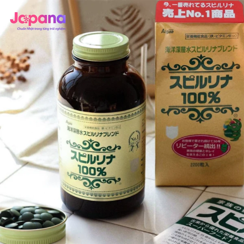 Combo 5 hộp Tảo xoắn Spirulina Japan Algae Nhật Bản - 2200 viên