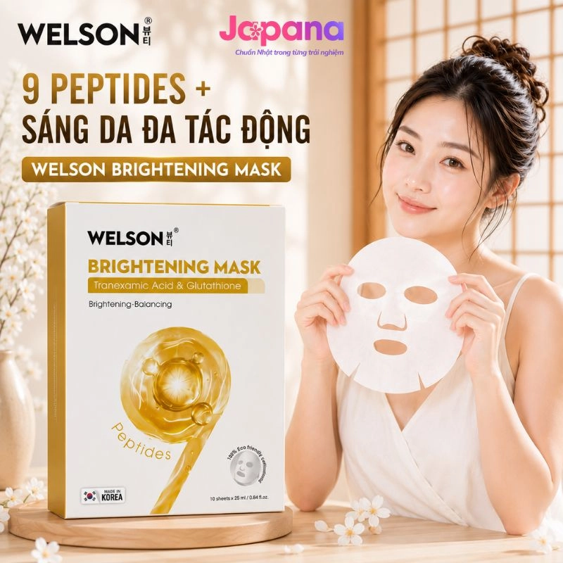 Mặt nạ dưỡng trắng da Welson Brightening Mask 10 miếng