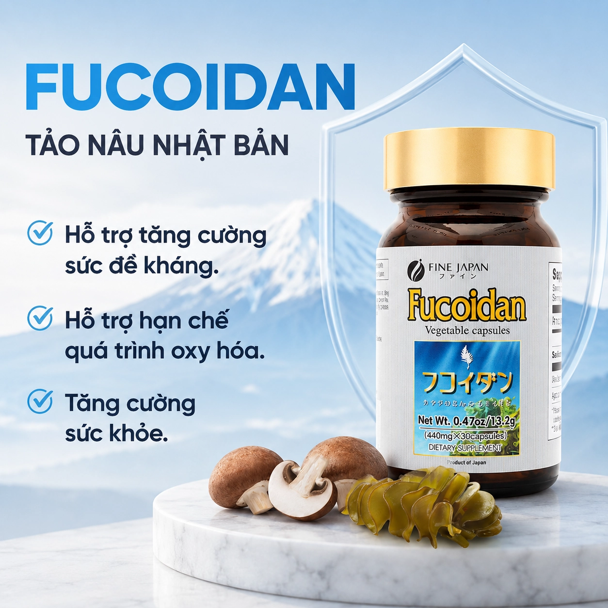 Combo 6 hộp Viên uống hỗ trợ điều trị ung thư Fine Japan Fucoidan - 30 viên						