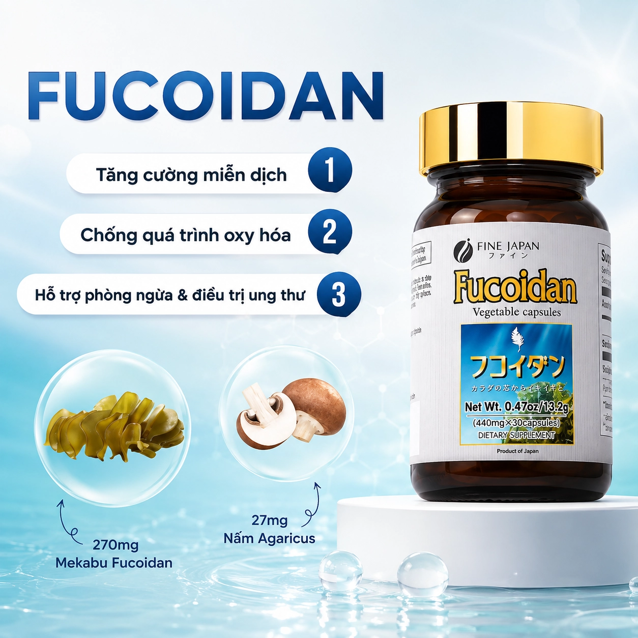 Combo 6 hộp Viên uống hỗ trợ điều trị ung thư Fine Japan Fucoidan - 30 viên						