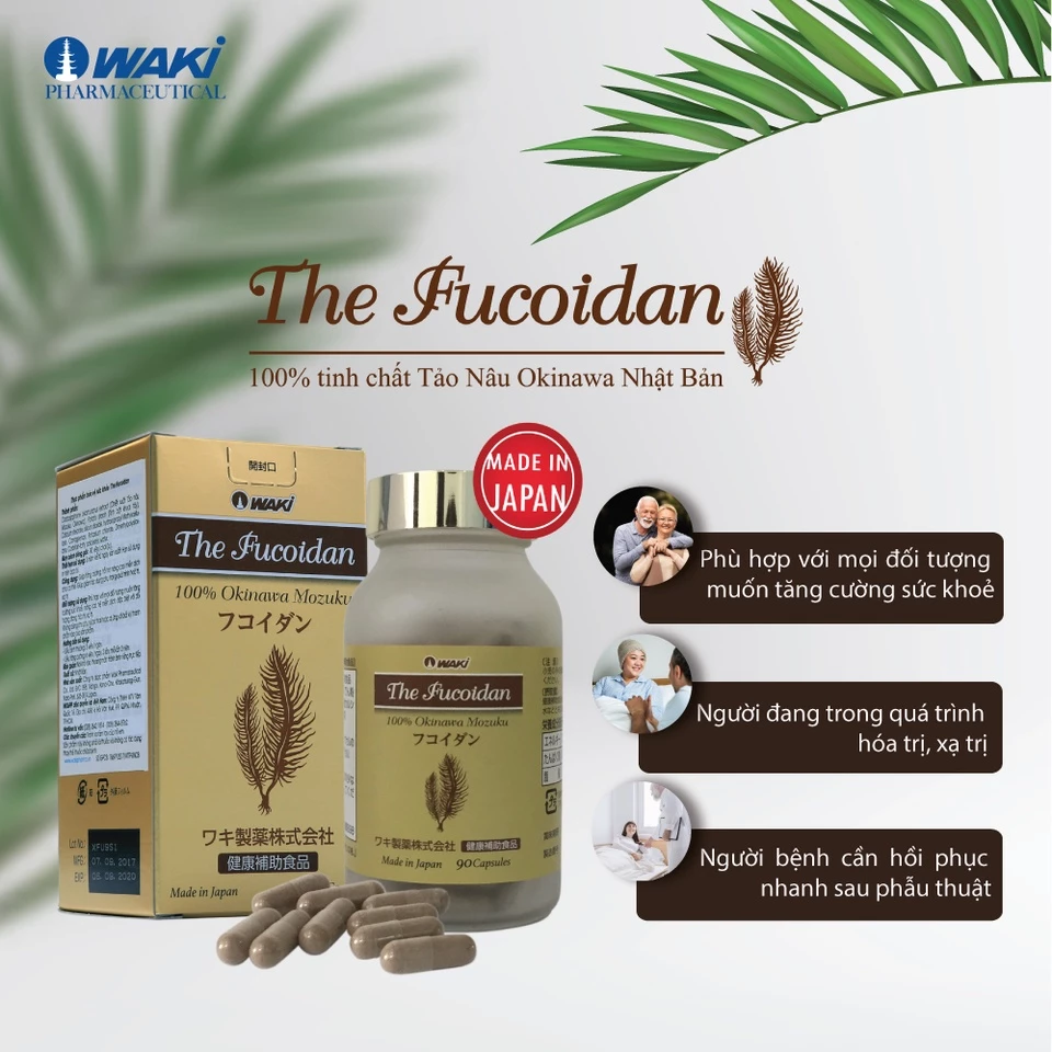 Viên uống hỗ trợ điều trị ung thư Waki The Fucoidan - 90 viên - Date 12/2027