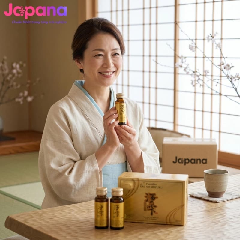 Nước uống hỗ trợ tăng sức đề kháng, ngăn ngừa ung thư Fucoidan Umi No Shizuku (3 hộp x 10 chai x 50ml)