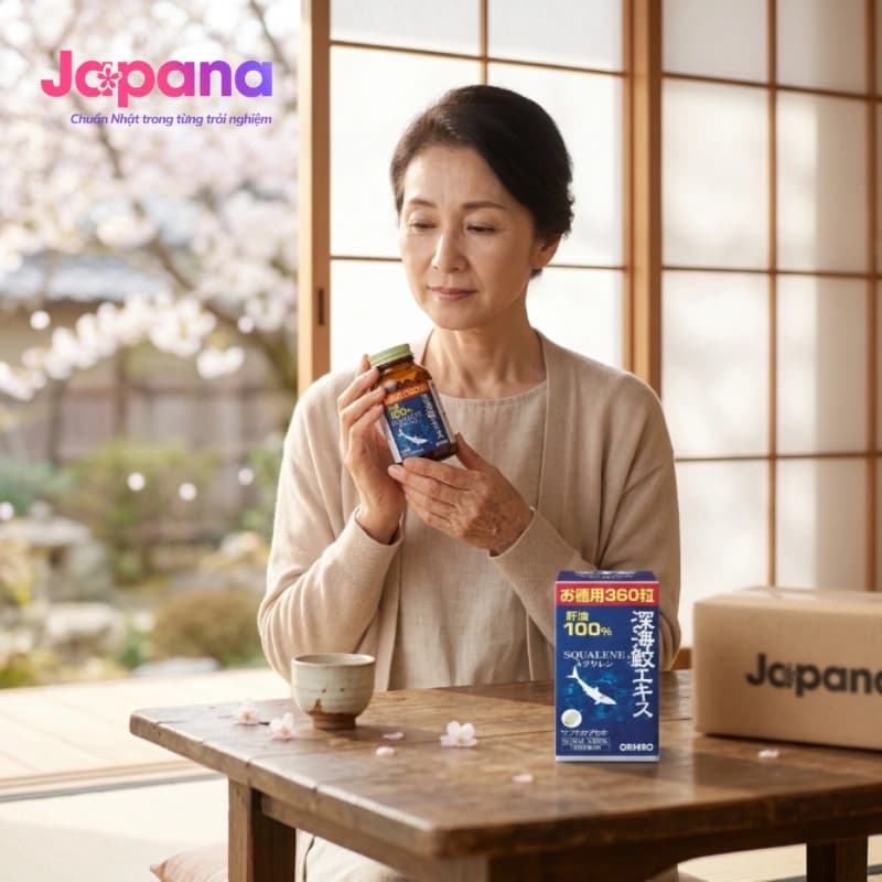 Viên uống dầu gan cá mập Orihiro Squalene 390 viên