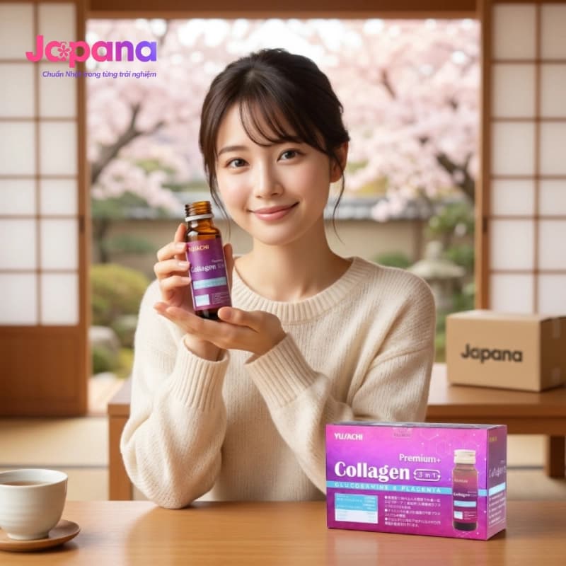 Nước uống Collagen Yusachi Premium - Hộp 10 chai x 50ml (Date 09/26)