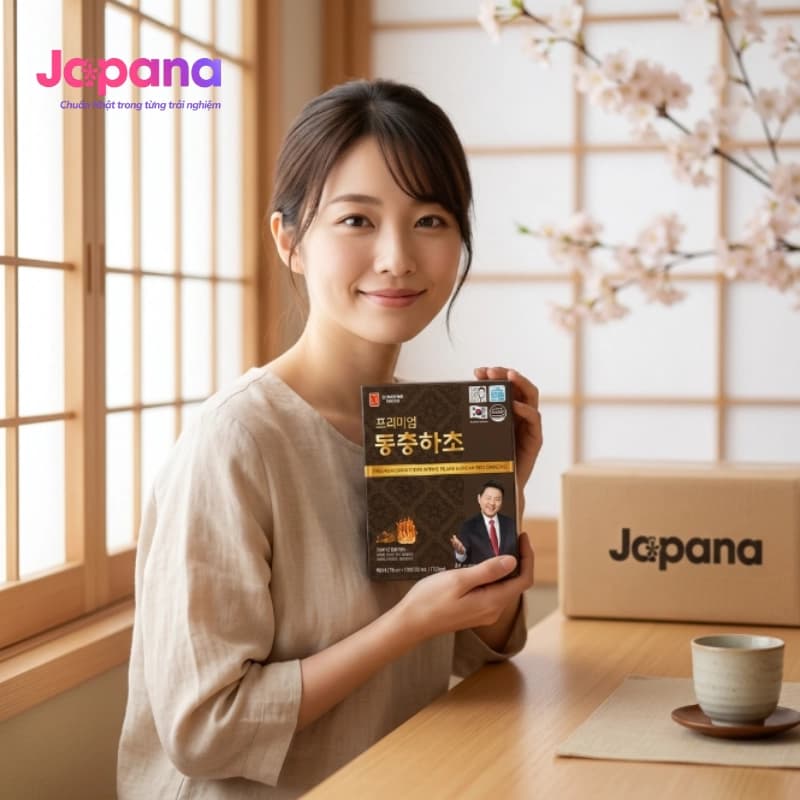 Nước uống chiết xuất đông trùng hạ thảo và hồng sâm Hàn Quốc 6 năm tuổi Ginseng House (Hộp 30 gói x 70ml)
