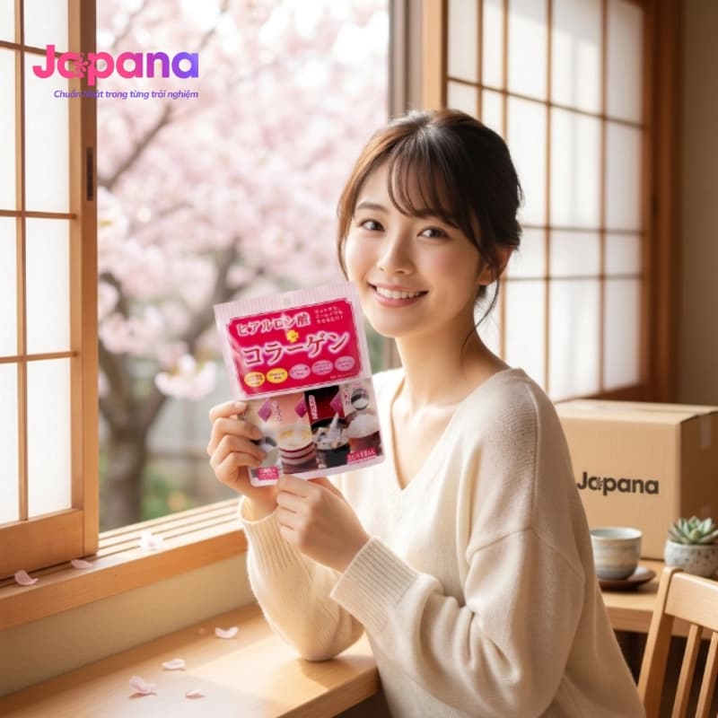 Bột Collagen Shinnippai Axit Hyaluronic 2457mg (Túi 14 gói x 3g) - Date 04/2027
