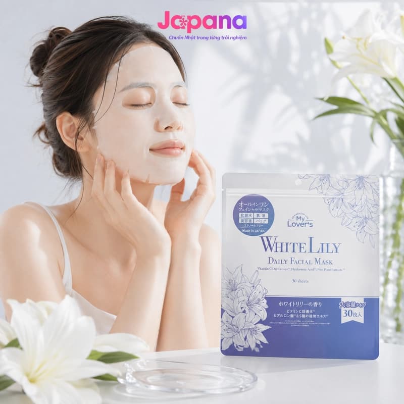Mặt nạ dưỡng ẩm chiết xuất hương hoa Lily trắng My Lover's White Lily Daily Facial Mask 30 miếng	