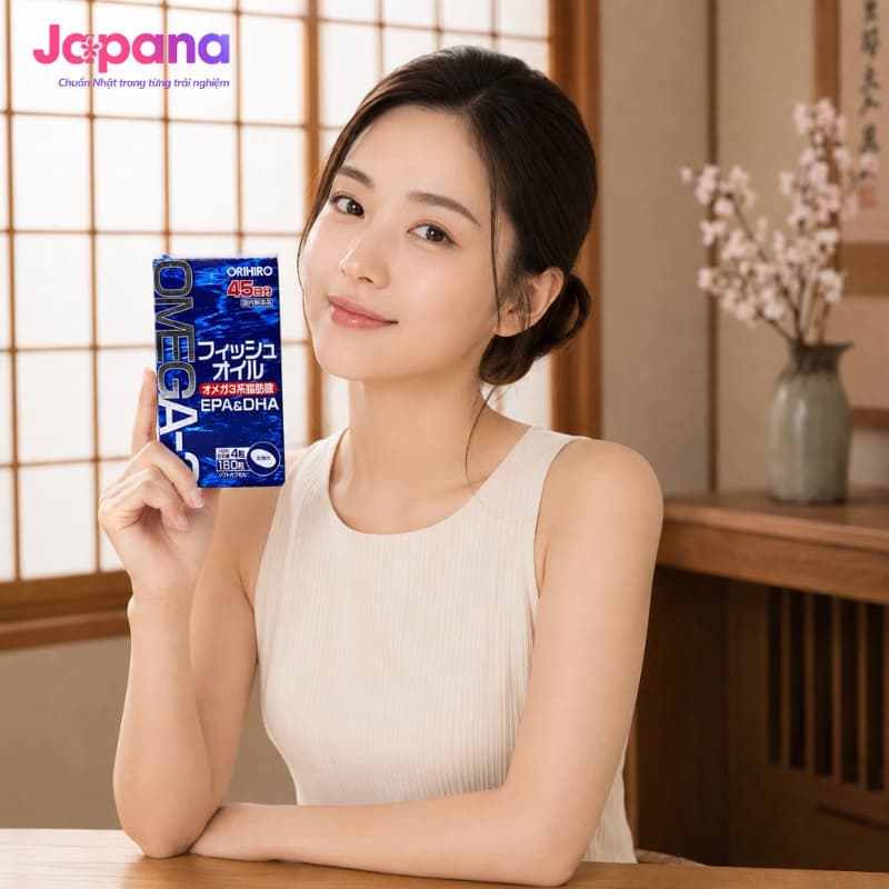 Viên uống dầu cá hỗ trợ tim mạch Orihiro Omega-3 180 viên