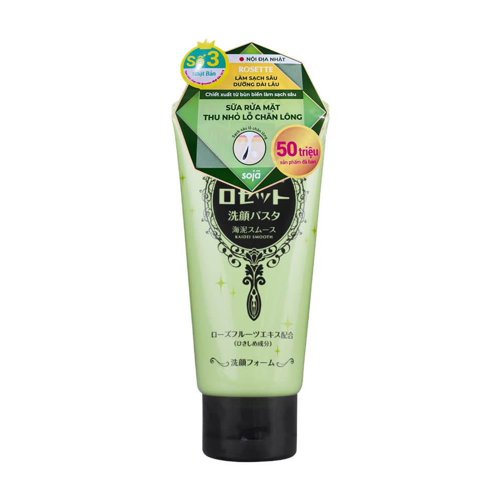 Sữa rửa mặt thu nhỏ lỗ chân lông Rosette Face Wash Pasta Sea Clay Smooth 120g