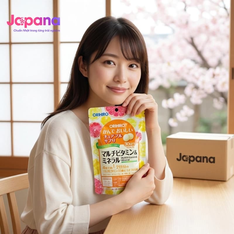 Viên nhai bổ sung Vitamin và khoáng chất Orihiro 120 viên