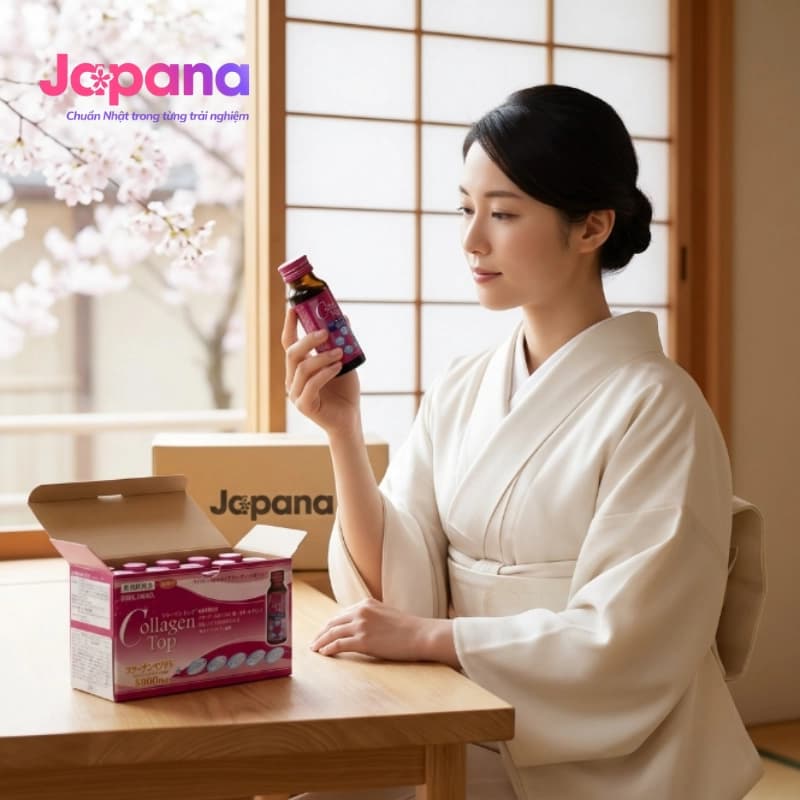 Nước uống Collagen Shinnippai Top 5.000mg (Hộp 10 chai x 50ml)