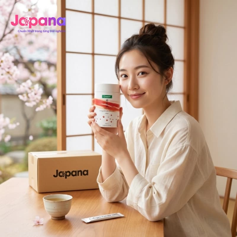 Bột Collagen Green Herb Kirehada Collagen Powder 100 Green+ (Hộp 30 gói x 5g) - Date 12/2026