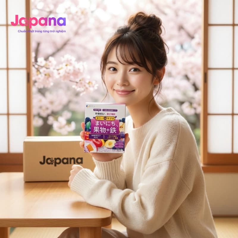 Thạch hoa quả bổ sung sắt, chất xơ và vitamin hàng ngày Jelly de Supplement Trái Cây + Sắt - 20 gói - Date 01/2027