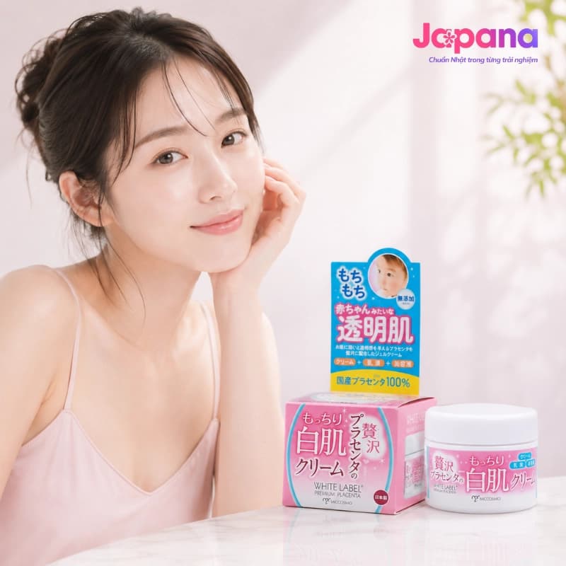 Kem dưỡng sáng da và cấp ẩm Miccosmo White Label Premium Placenta Cream 60g