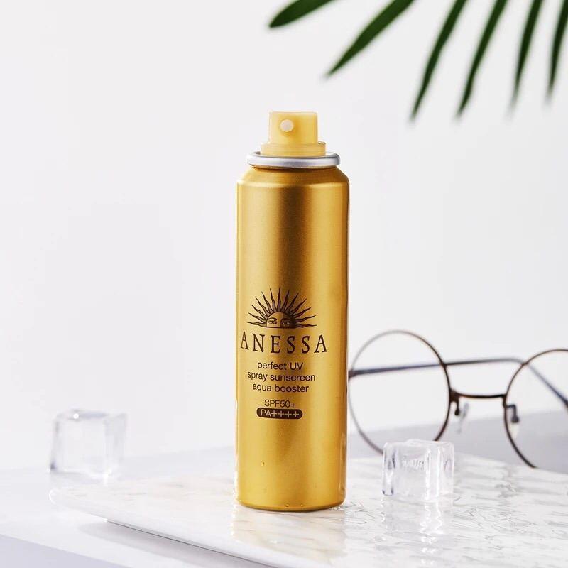 Káº¿t quáº£ hÃ¬nh áº£nh cho Xá»t chá»ng náº¯ng Anessa Perfect UV Spray Sunscreen Aqua Booster SPF50