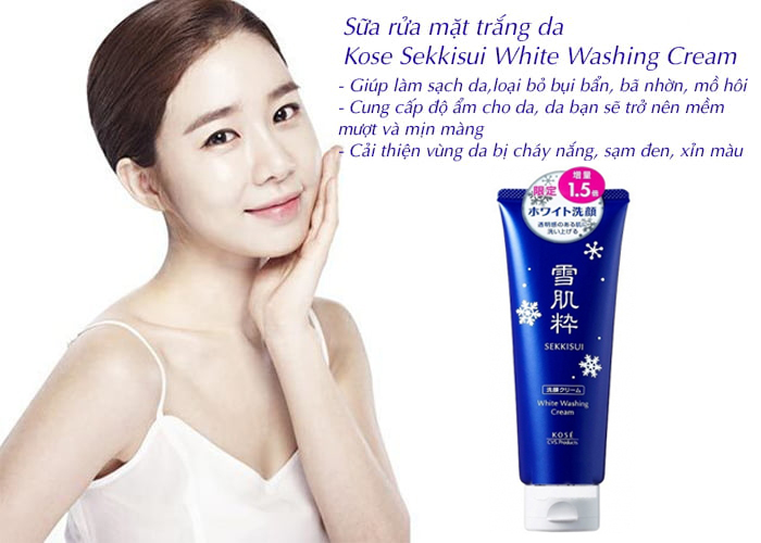 Sữa rửa mặt Kose Sekkisui White Washing Cream 120g 