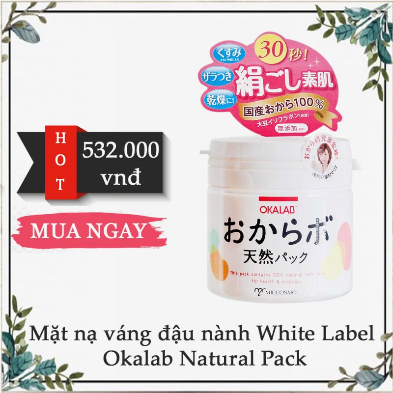 Mặt nạ trắng da chiết xuất từ váng đậu nành White Label Okalab Natural Pack