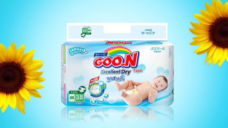 Bỉm - Tã dán Goo.N Renew Slim size M 38 miếng (Cho bé 7 - 12kg)