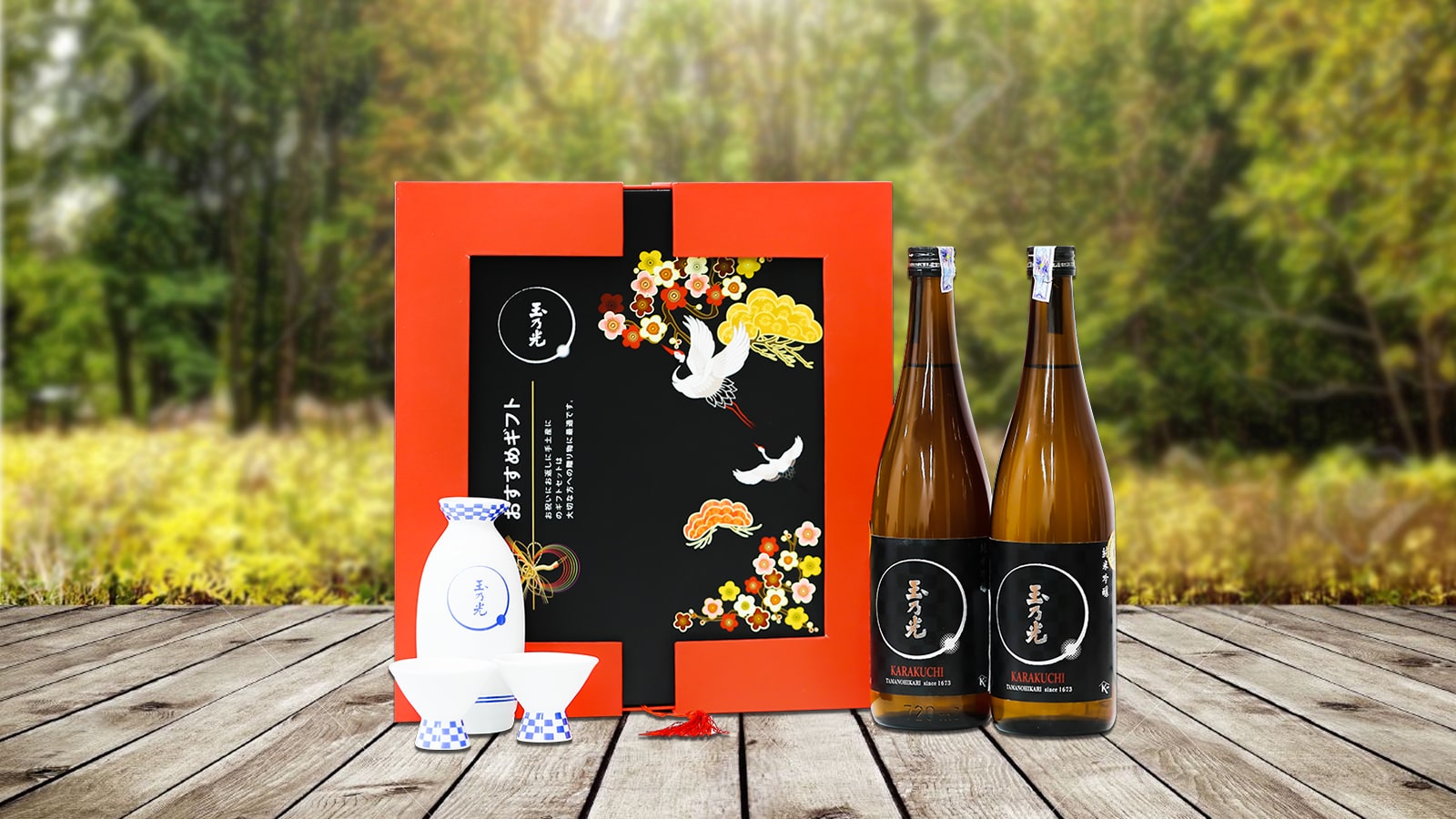 Hộp quà tết rượu sake Tamanohikari Junmai Ginjo Karakuchi 720ml 