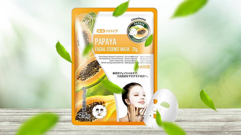 Mặt nạ đu đủ Mitomo Natural Papaya Cleanliness (1 miếng)​