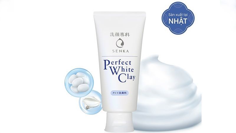 Sữa rửa mặt đất sét trắng Senka Perfect White Clay 120g